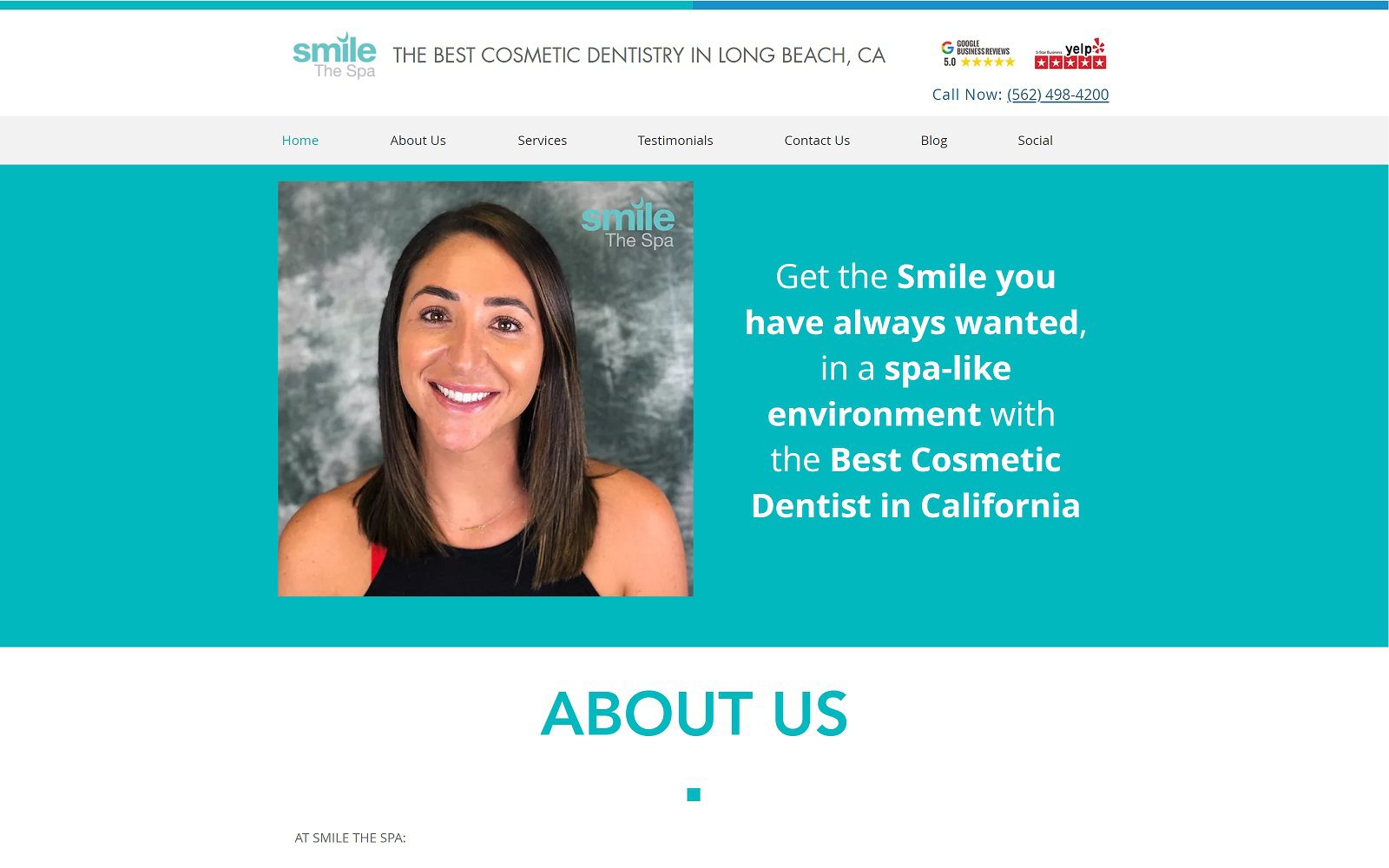 The Screenshot of Smile The Spa - Dr. Julio Terra DDS Website