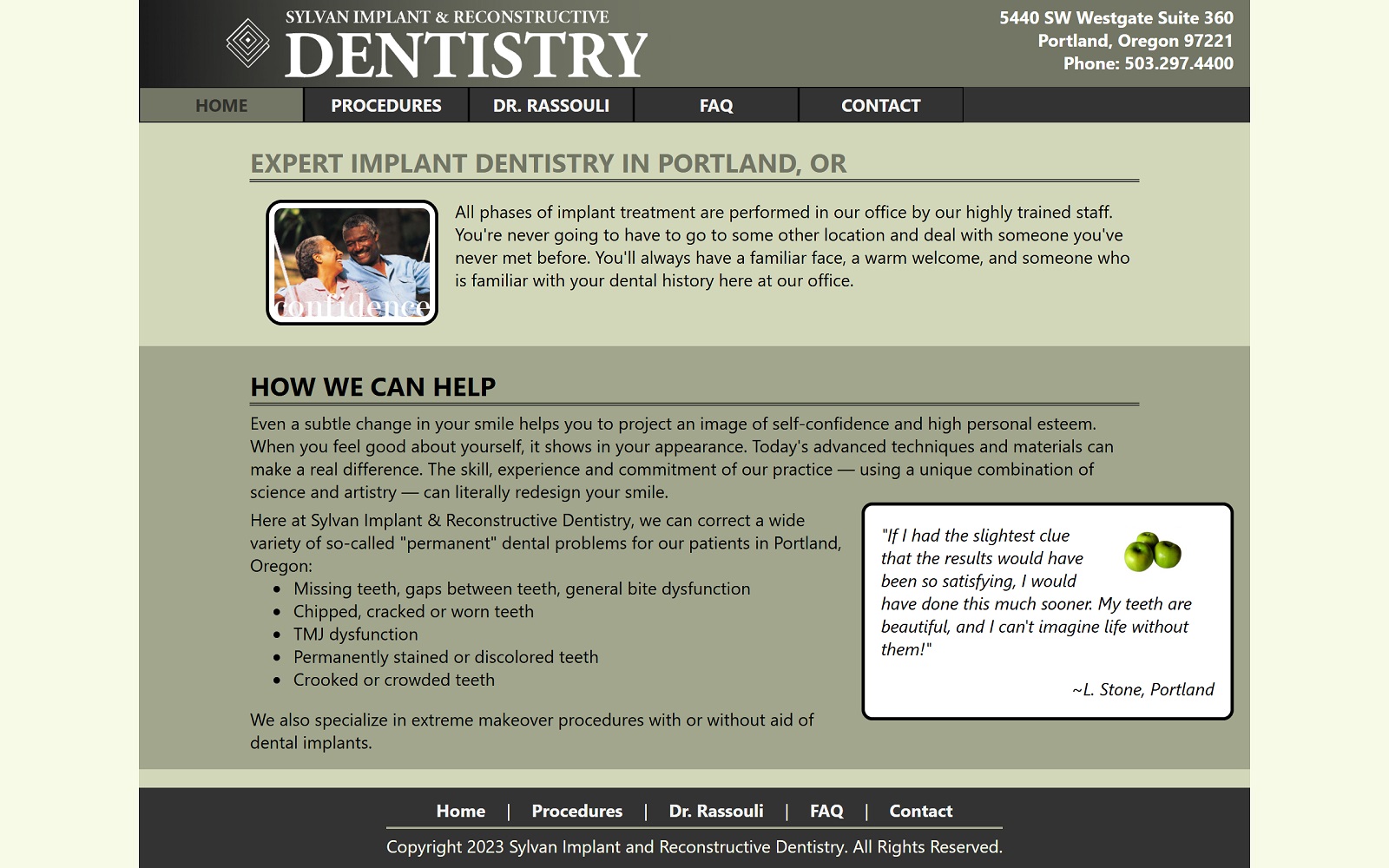 Sylvanimplant. Com screenshot