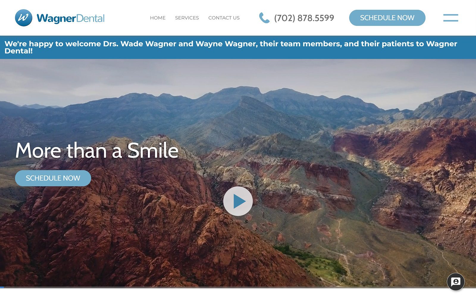 The screenshot of wagner dental website