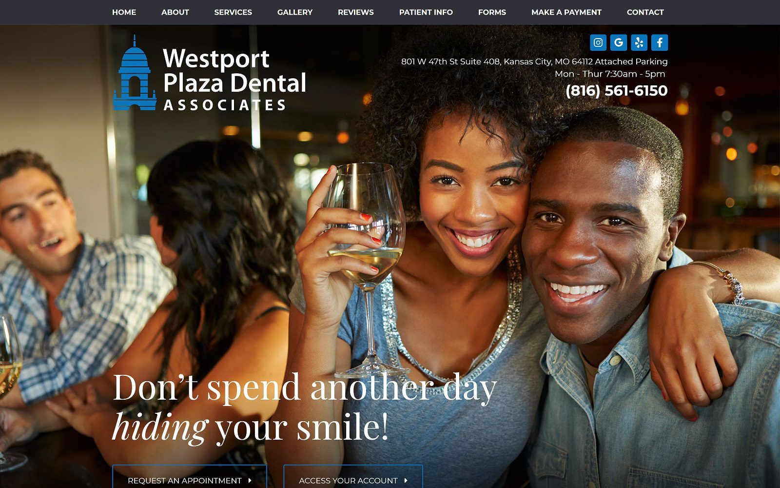 The Screenshot of Westport Plaza Dental Associates Website