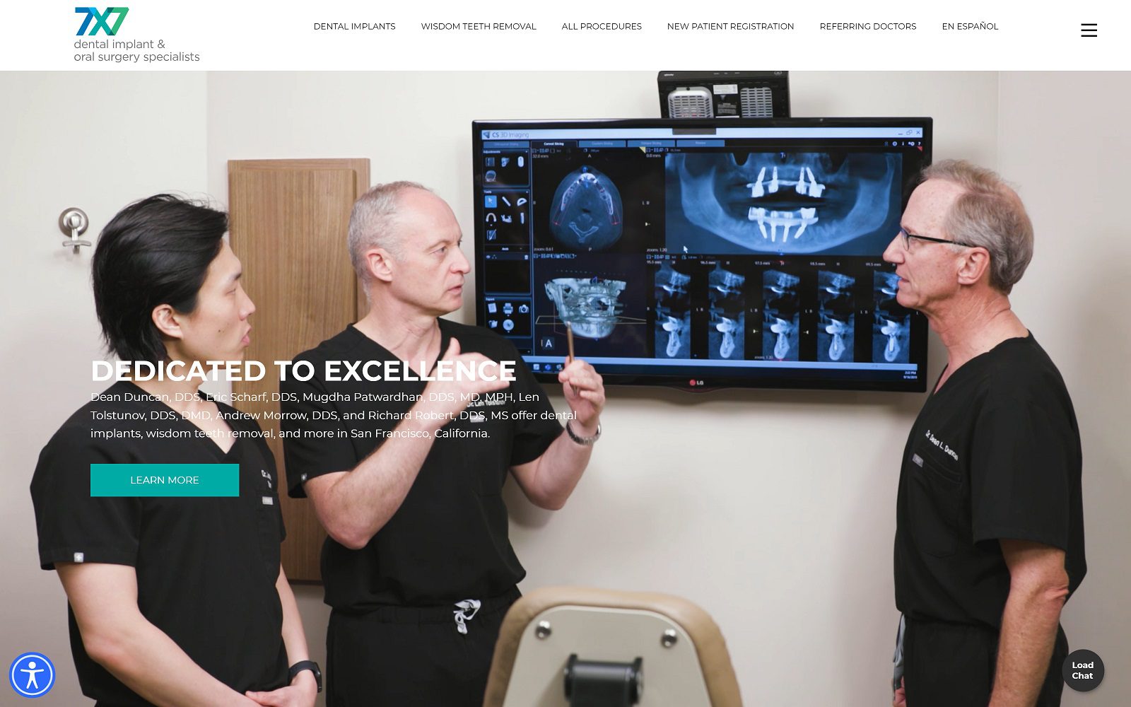 The Screenshot of 7x7 Dental Implant & Oral Surgery Specialists of San Francisco Website