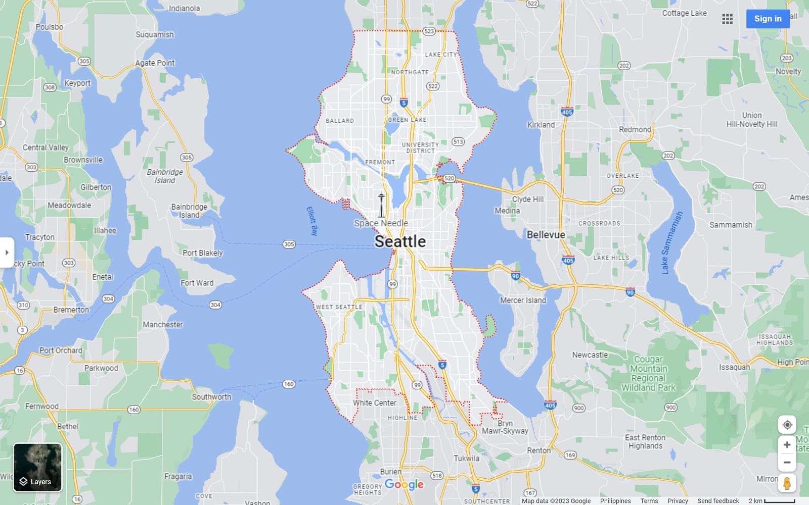 Seattle WA map