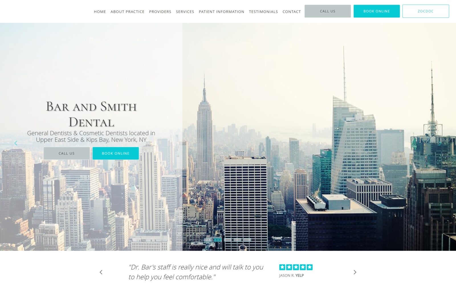 The Screenshot of Bar And Smith Dental Website