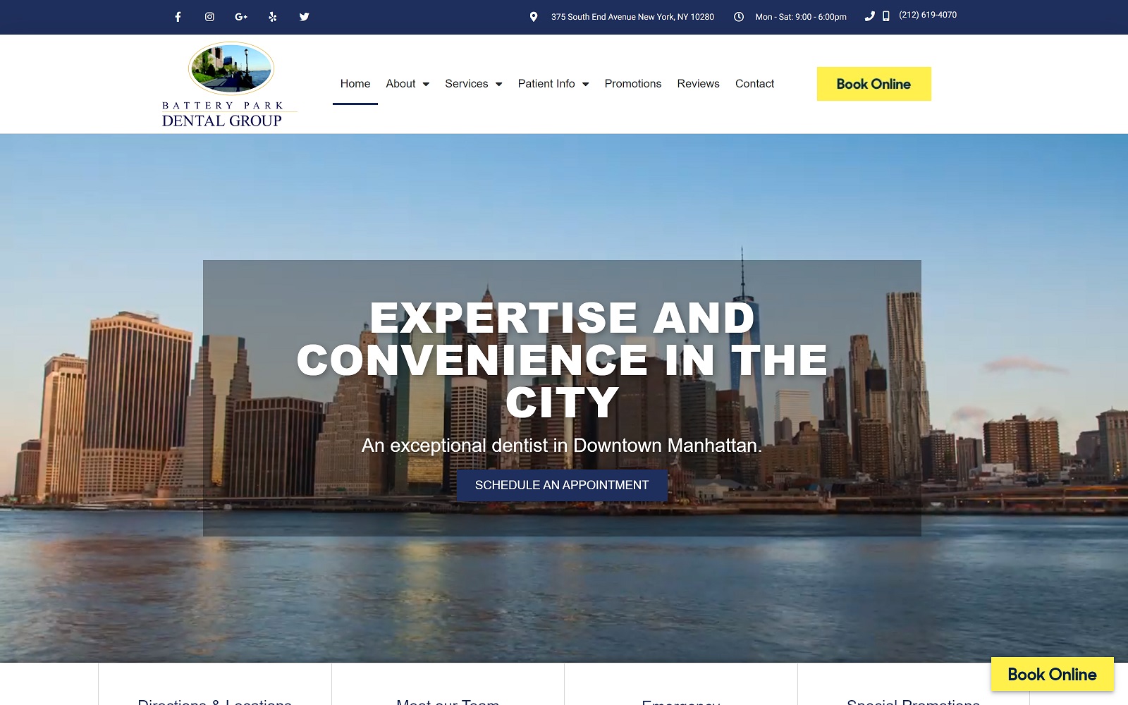batteryparkdentalgroup.com screenshot