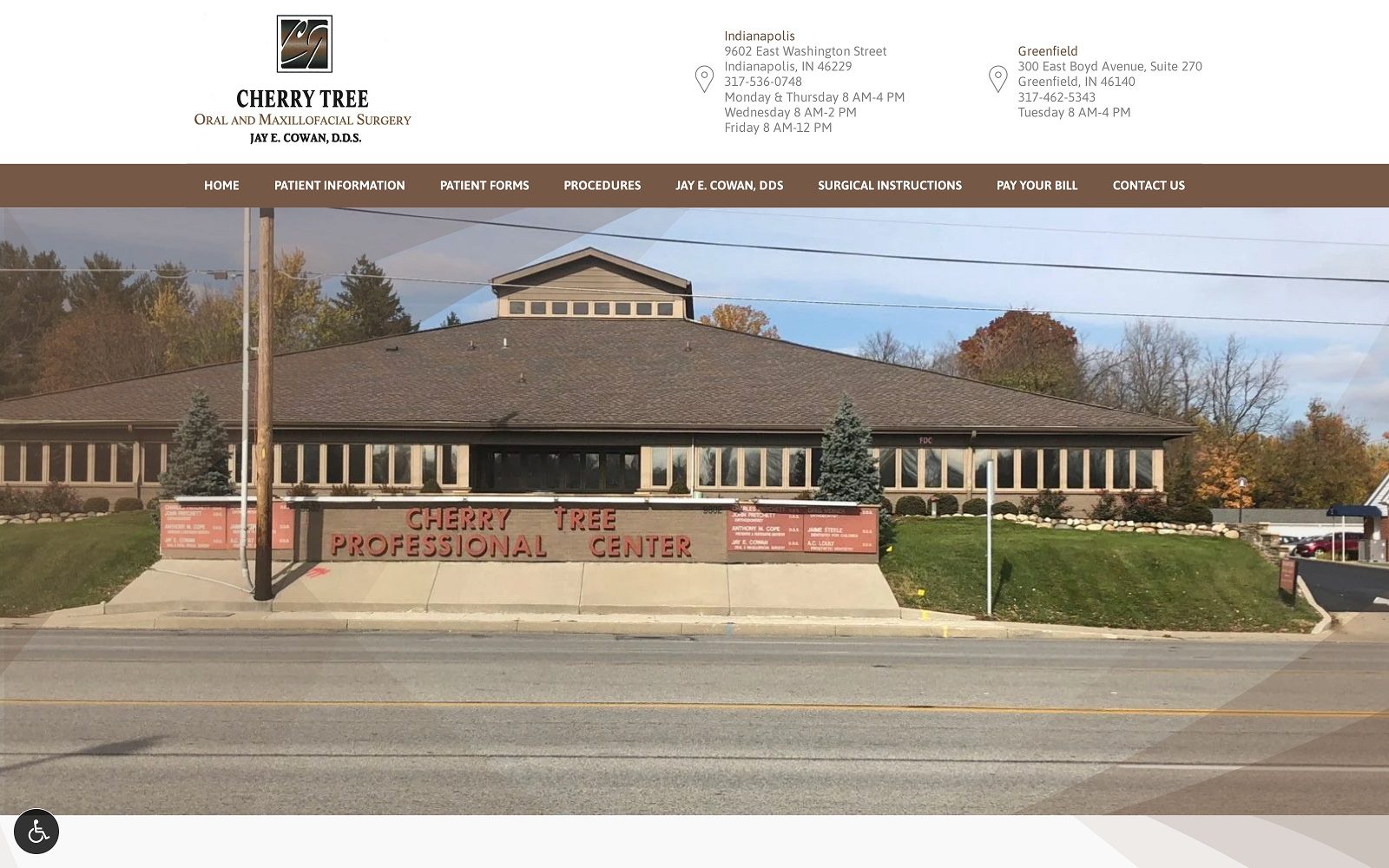 The Screenshot of Cherry Tree Oral and Maxillofacial Surgery Dr. Jay E. Cowan Website