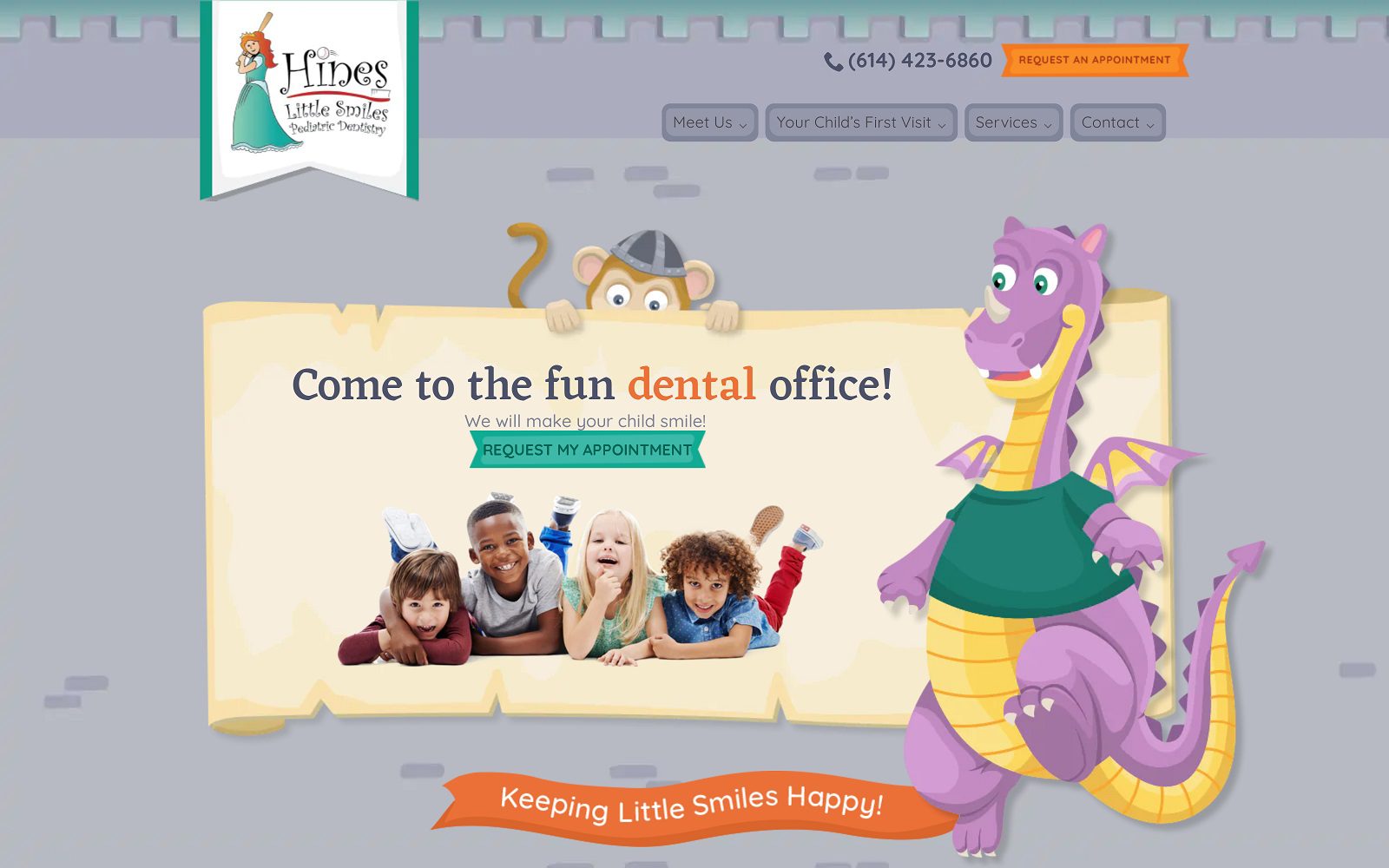 The screenshot of hines little smiles website