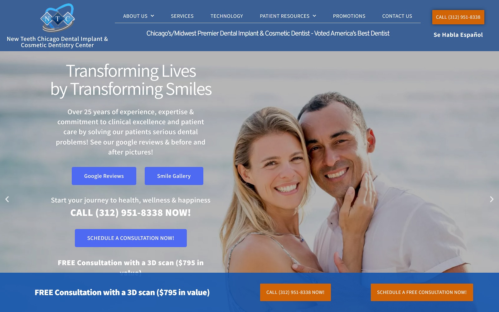 newteethchicagodentalimplants.com screenshot
