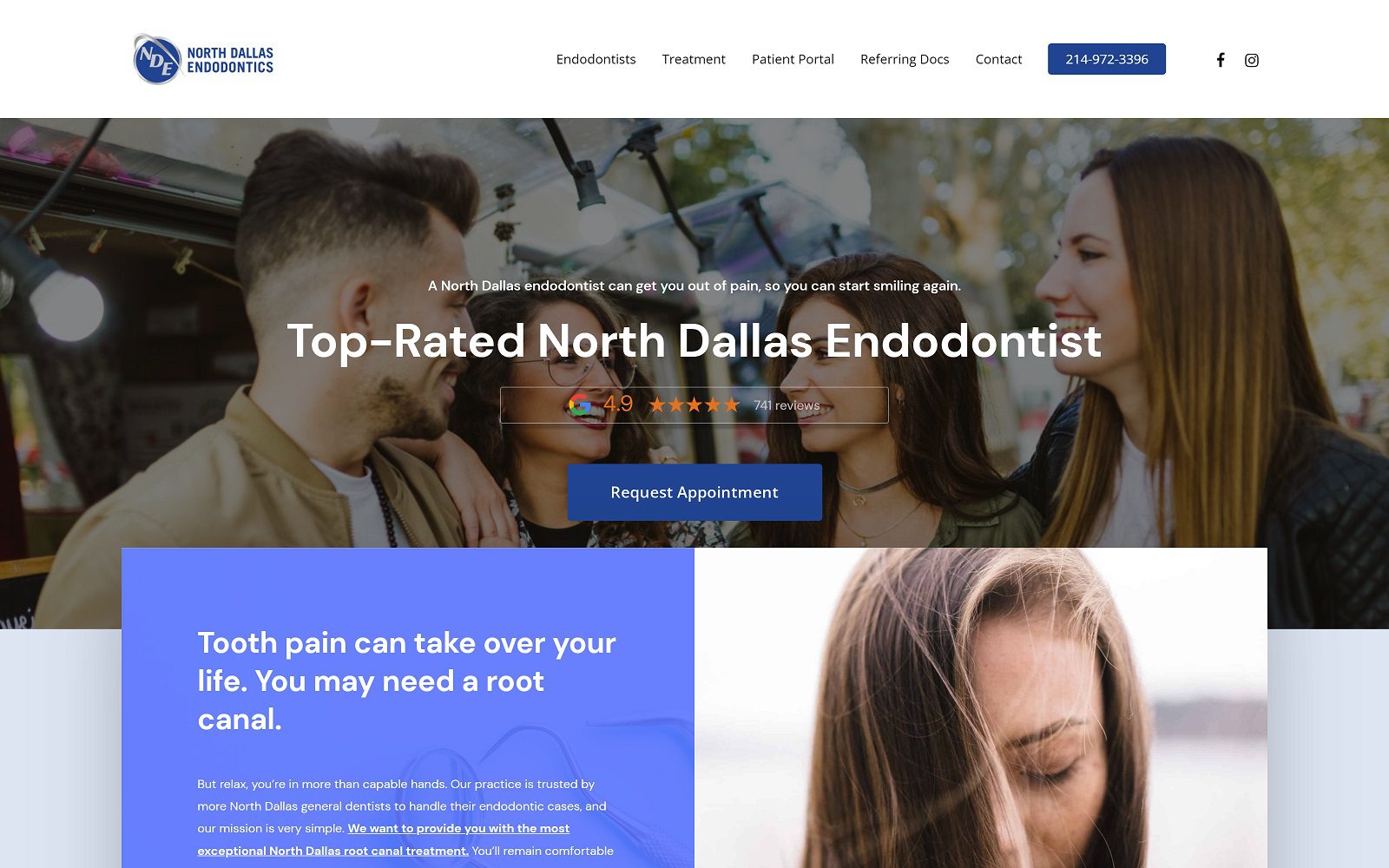 The Screenshot of North Dallas Endodontics Website