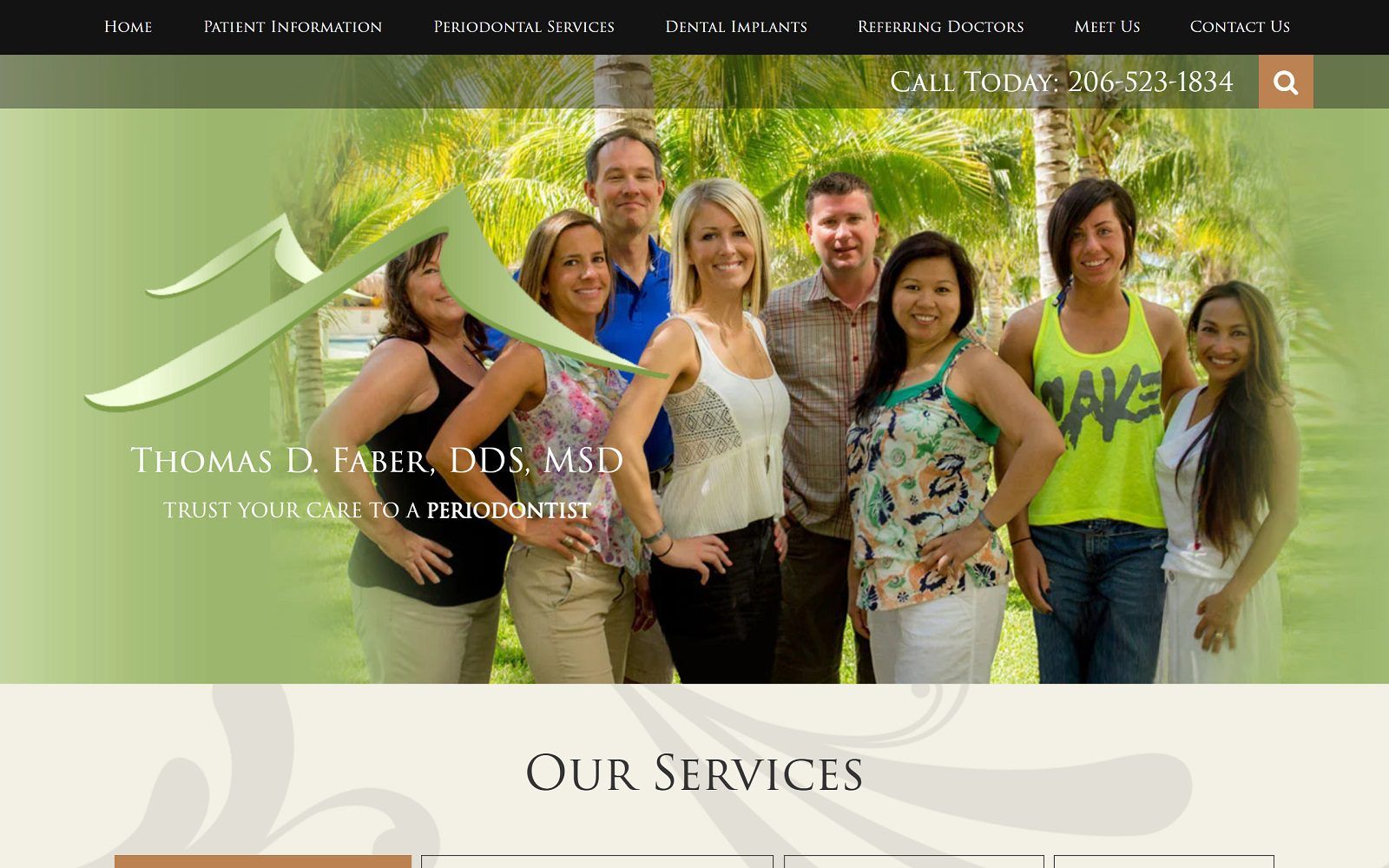 The Screenshot of Thomas D. Faber, DDS, MSD Website