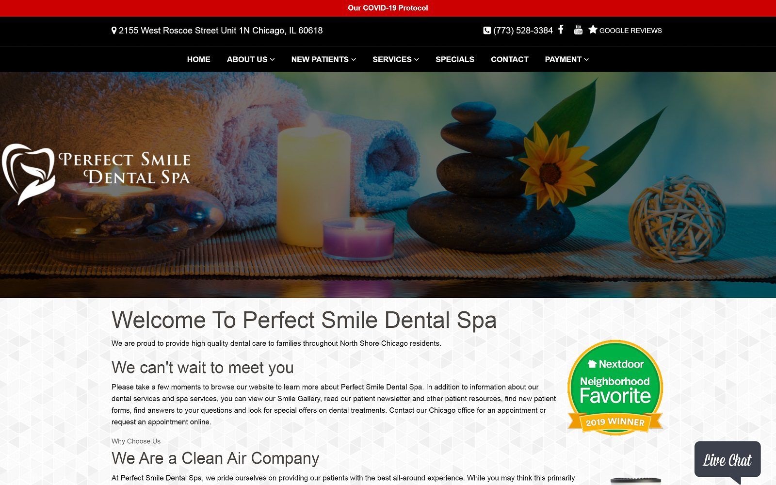 The Screenshot of Perfect Smile Dental Spa Website