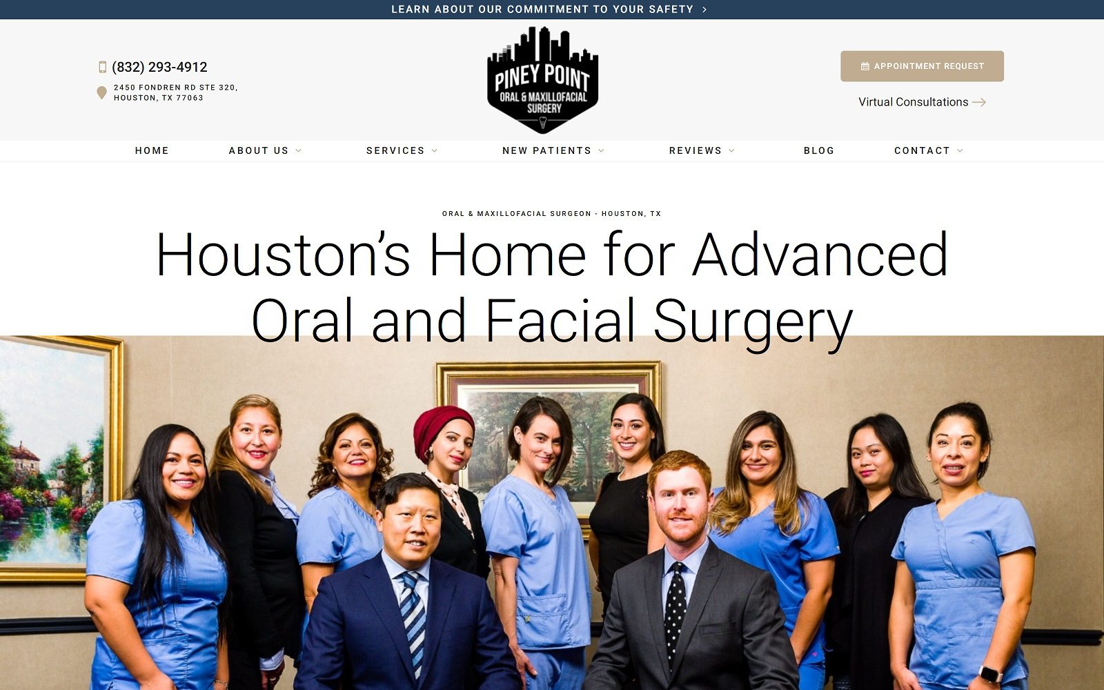 The Screenshot of Piney Point Oral & Maxillofacial Surgery Website