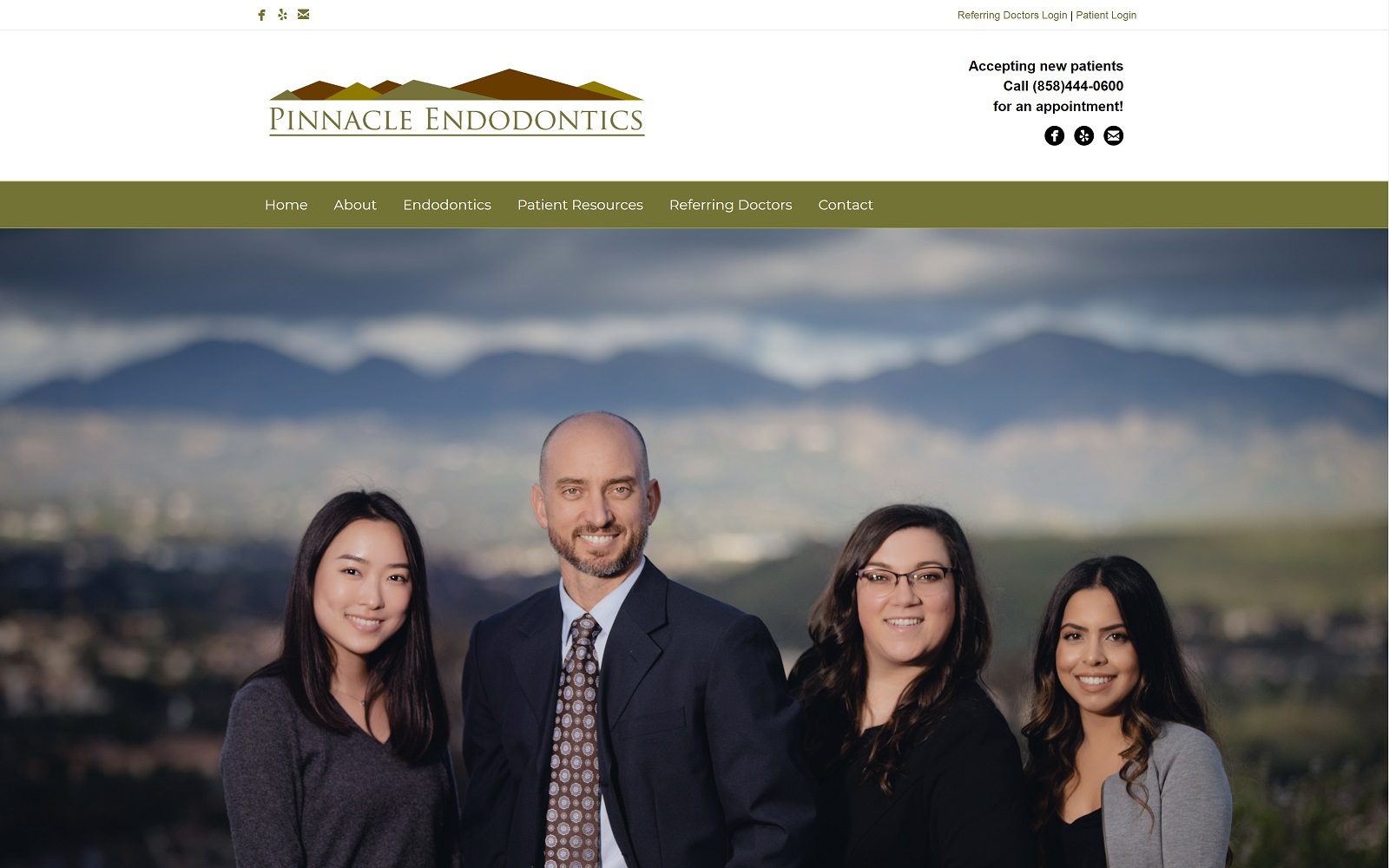 The screenshot of pinnacle endodontics, dr. Anthony d. John d. D. S. Website