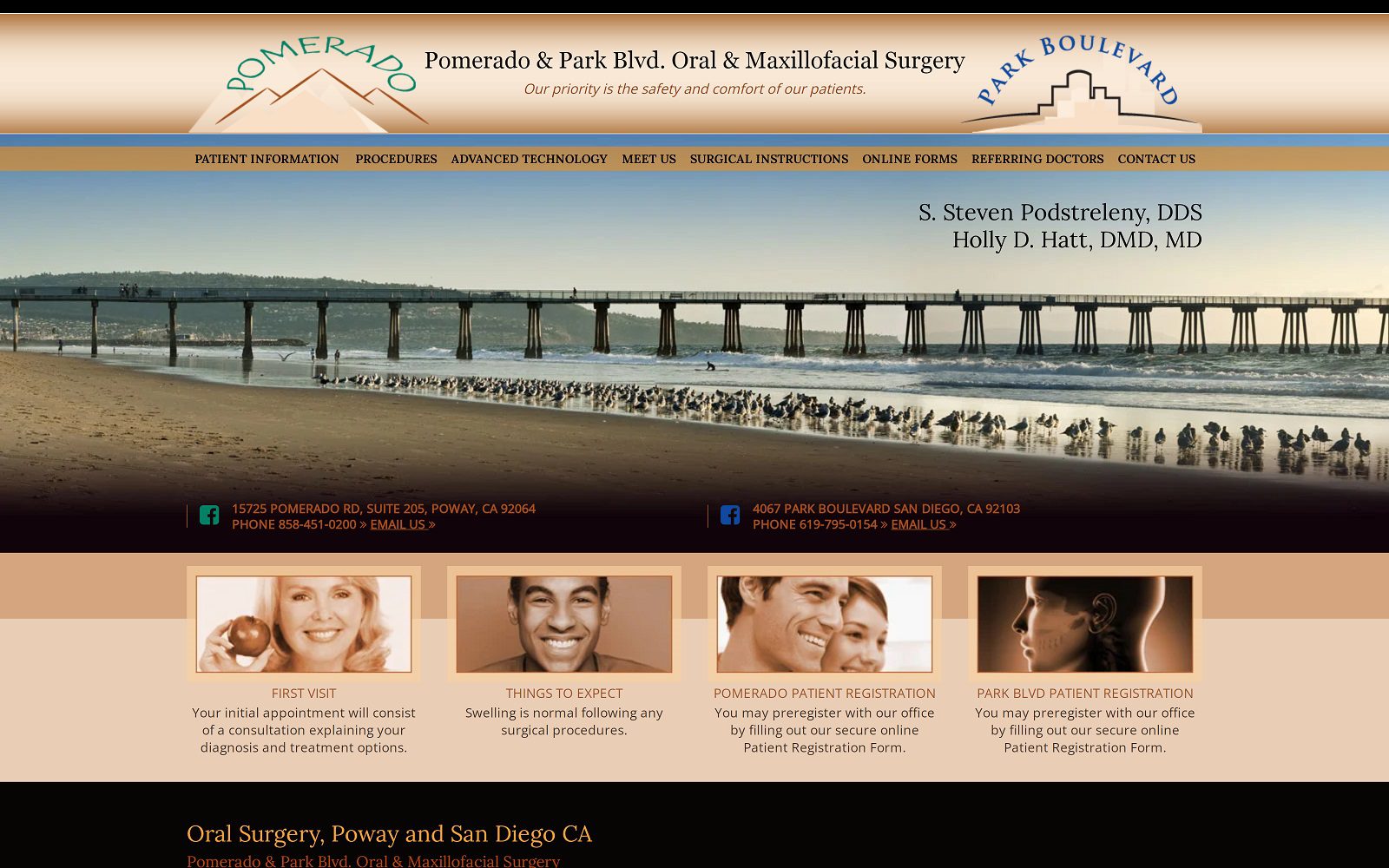 The Screenshot of Park Blvd Oral Surgery Website