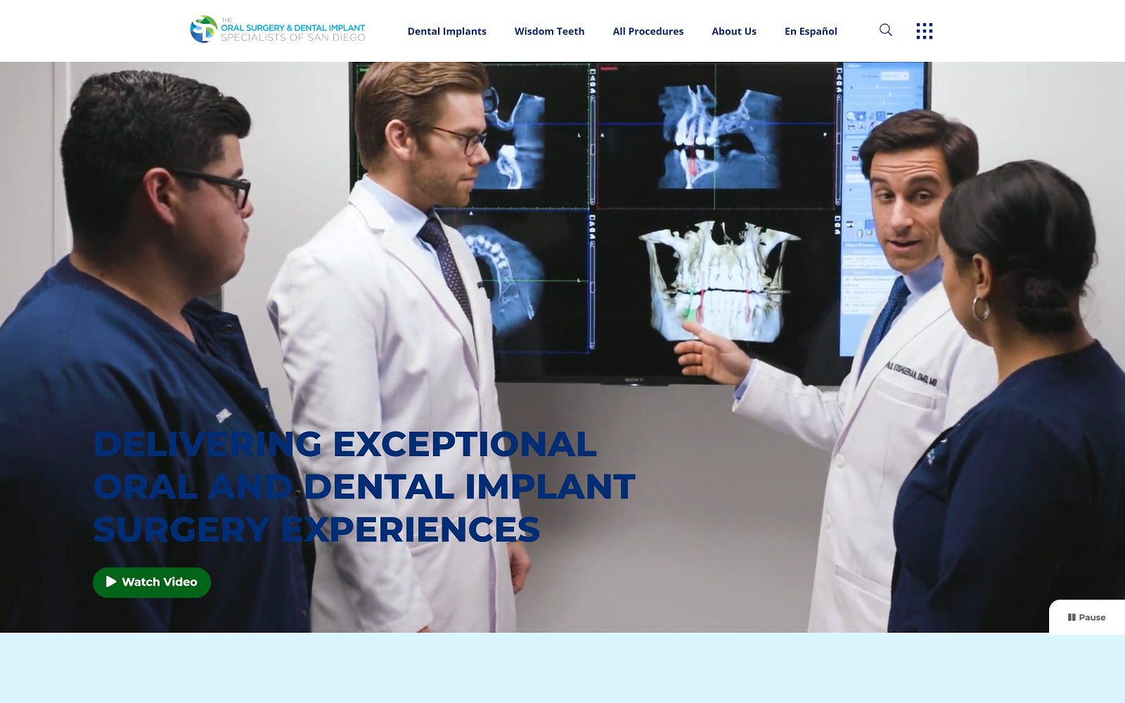 The Screenshot of The Oral Surgery & Dental Implant Specialists of San Diego Website
