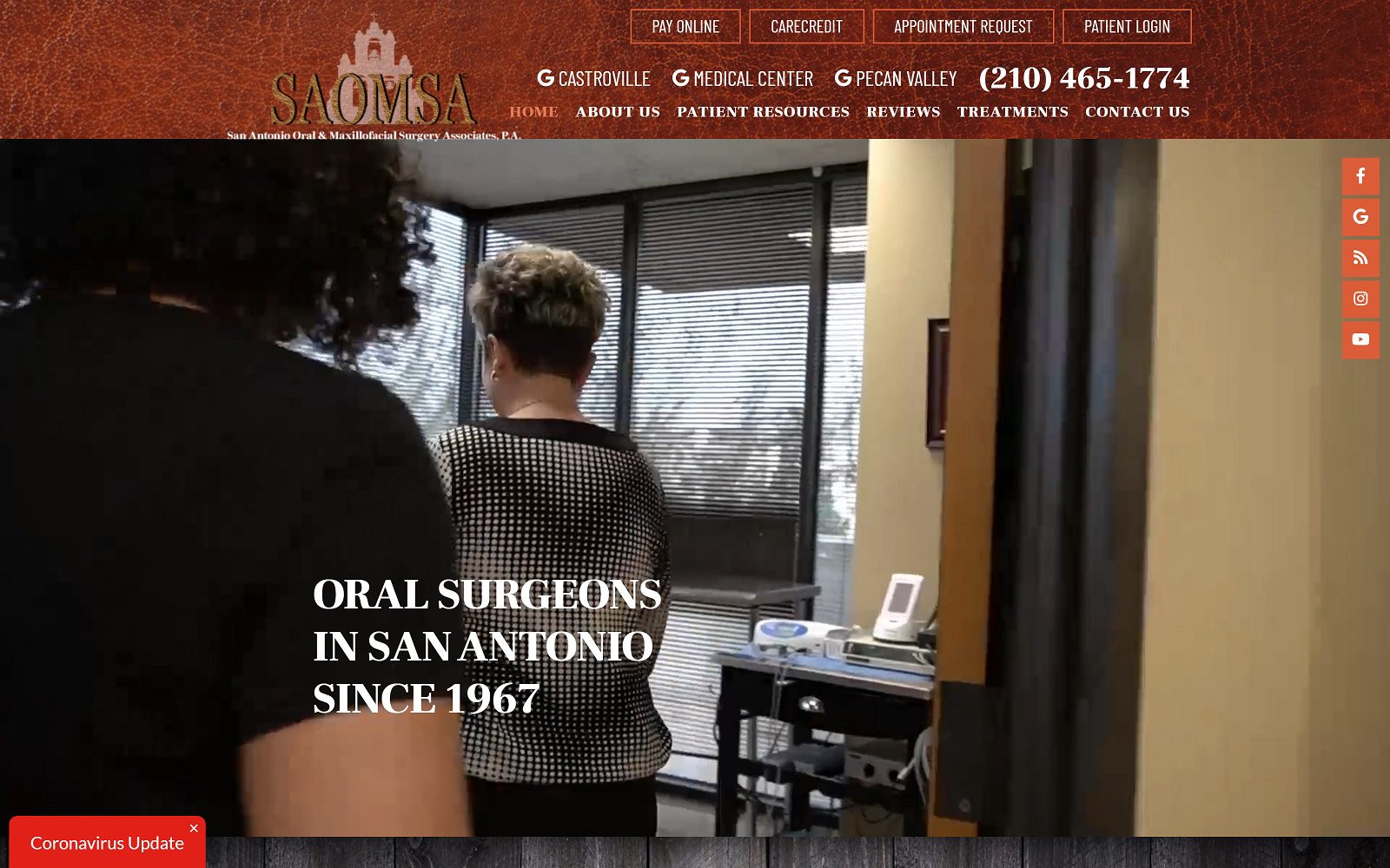 The Screenshot of San Antonio Oral & Maxillofacial Surgery Associates, P.A. Website