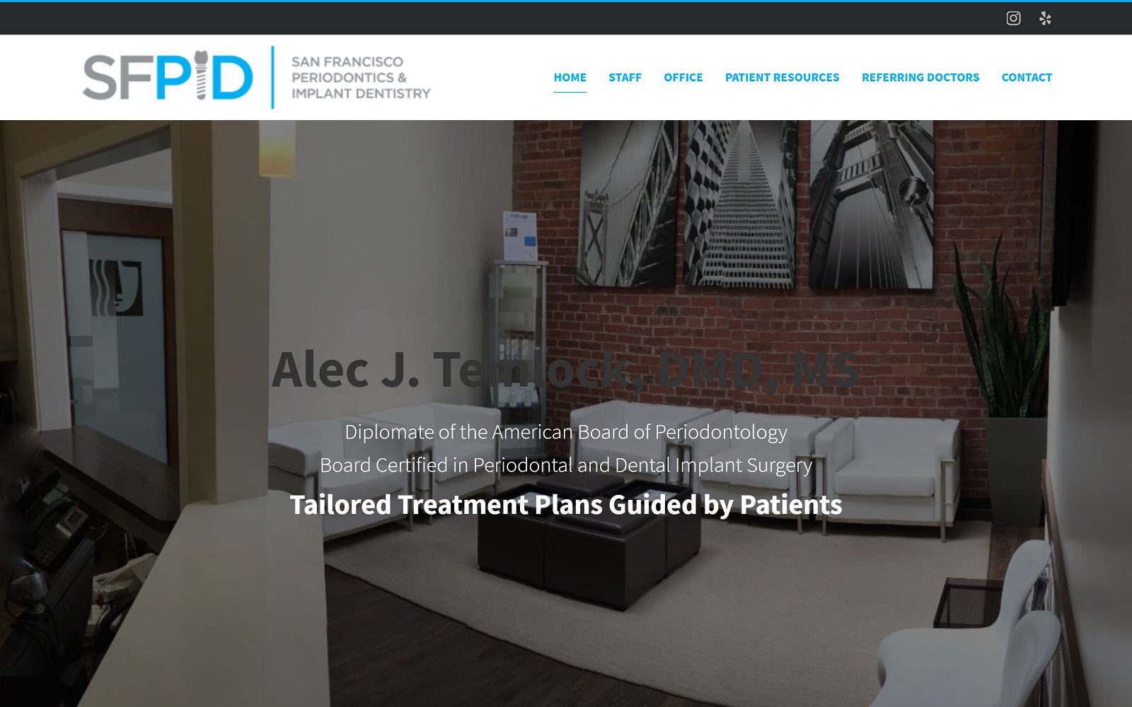 The Screenshot of Dr. Alec J. Temlock, DMD, MS-San Francisco Periodontics and Implant Dentistry Website