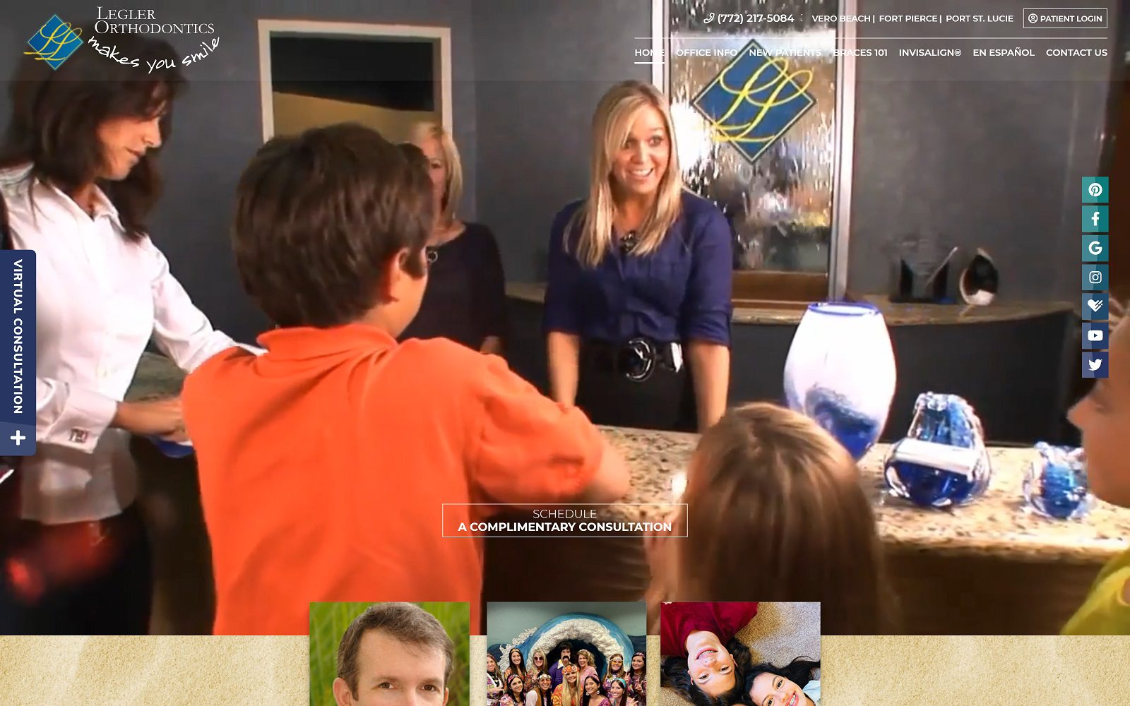 The screenshot of legler orthodontics bracesatlegler. Com dr. Lee legler website