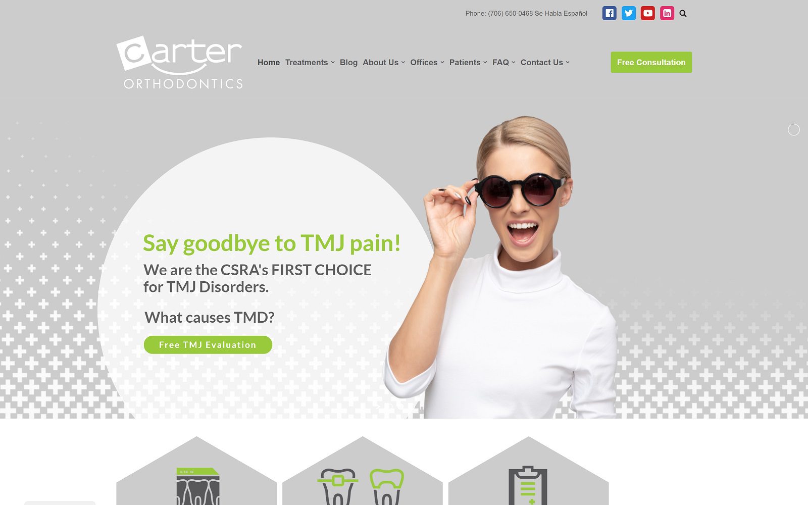 The screenshot of carter orthodontics carterorthodontics. Com dr. David carter website