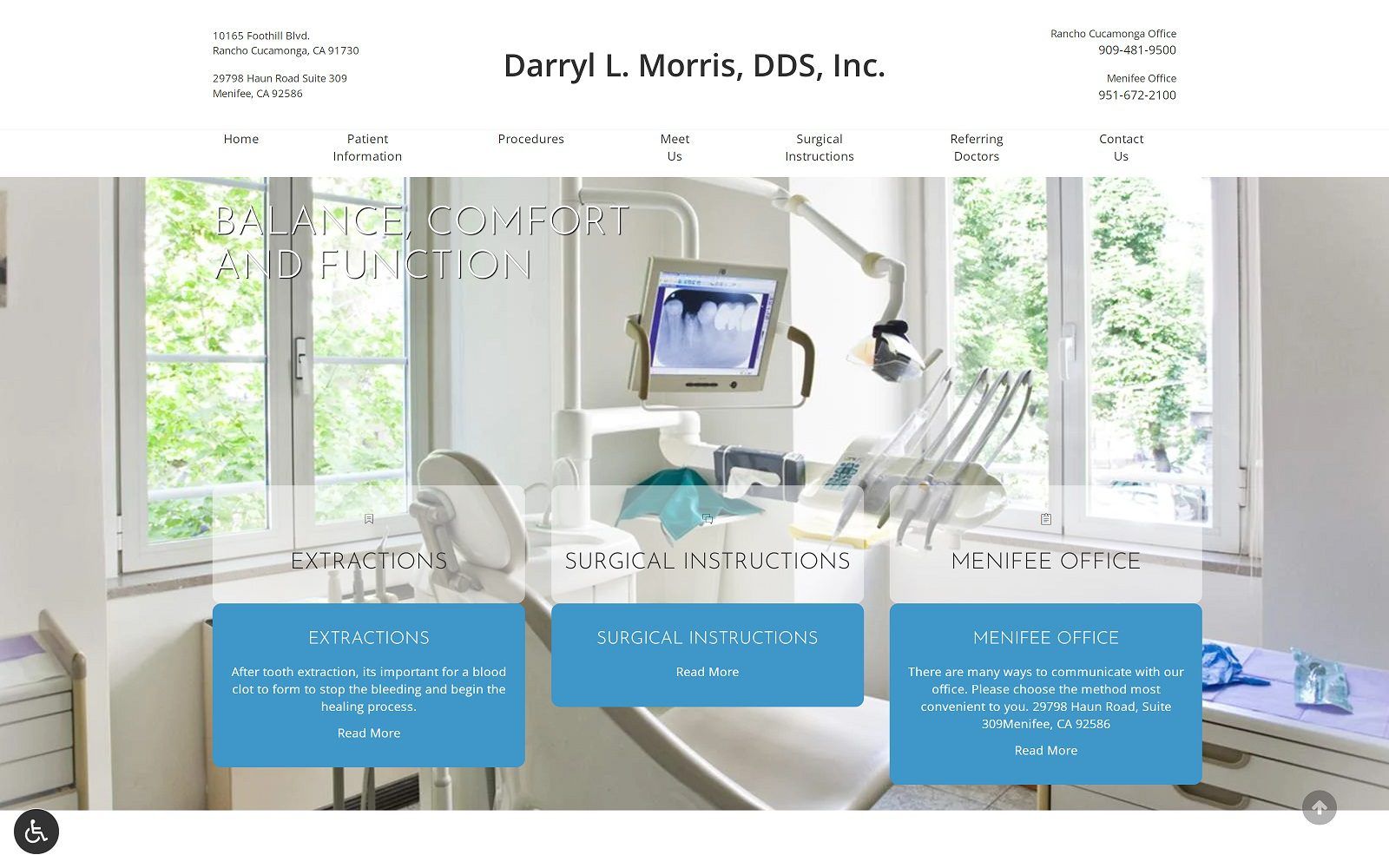 The Screenshot of Dr. Darryl L. Morris Website