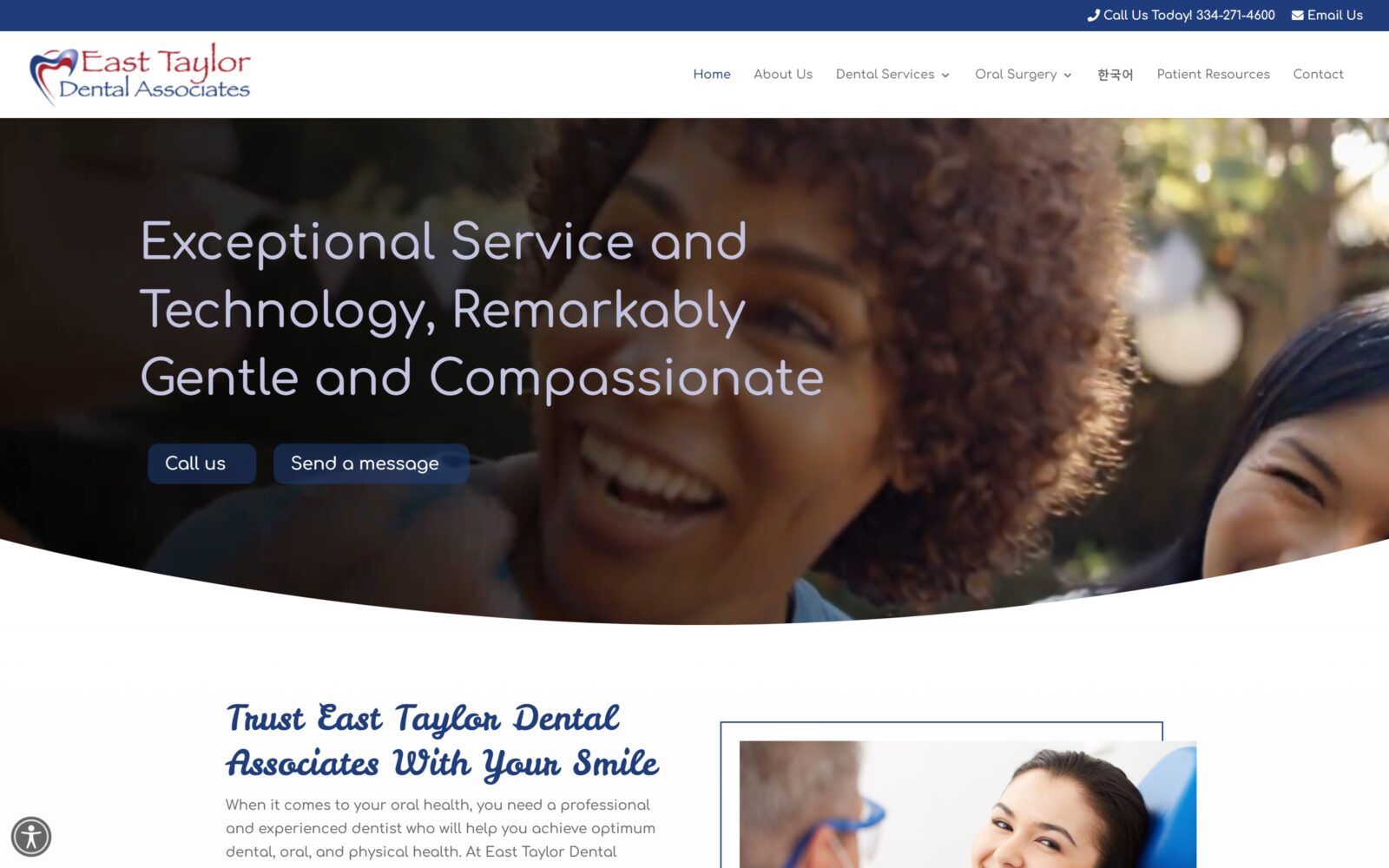 The Screenshot of East Taylor Dental Associates easttaylordental.com Website