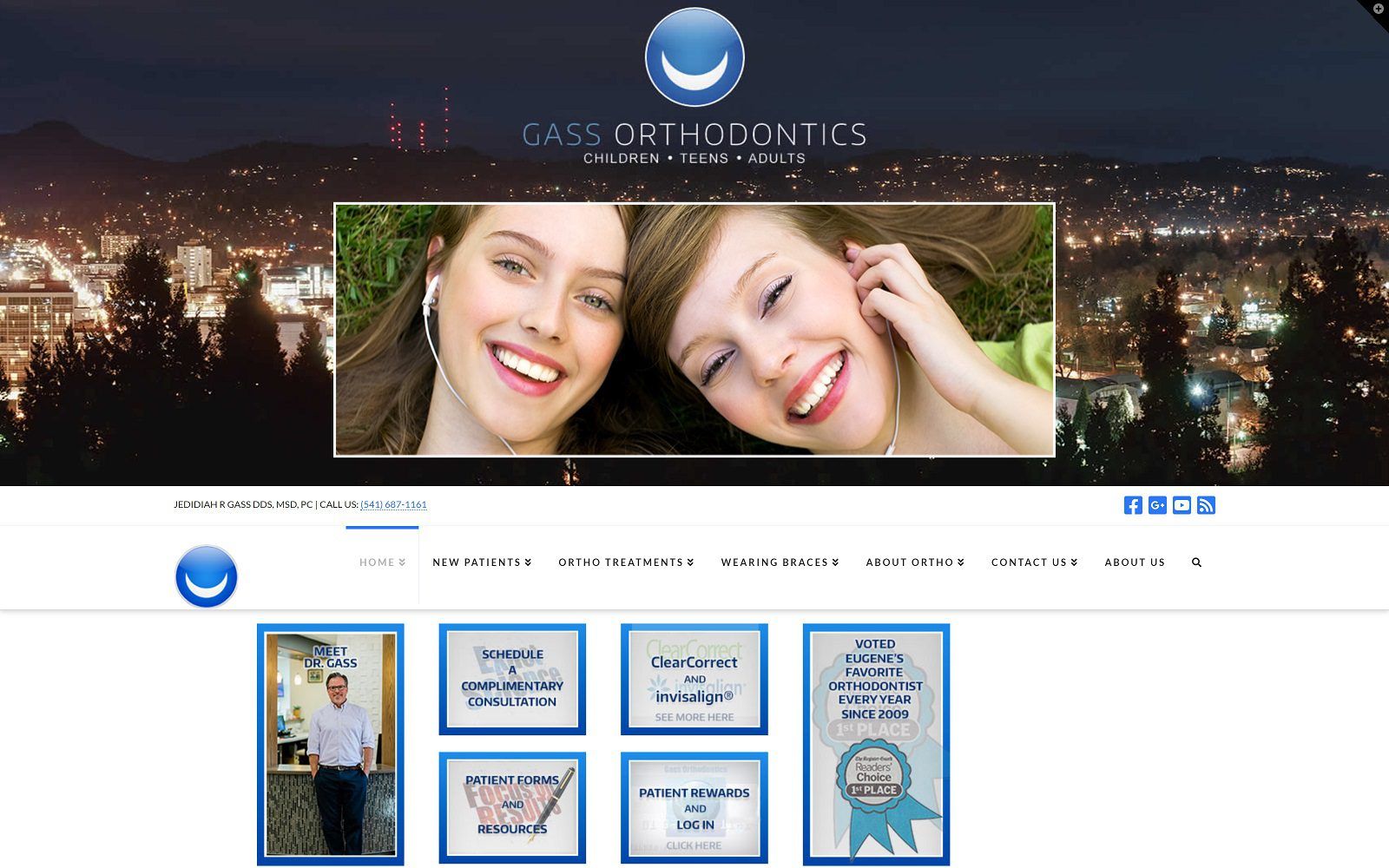The Screenshot of Gass Orthodontics eugeneorthodontics.com Dr. Jedidiah Gass Website