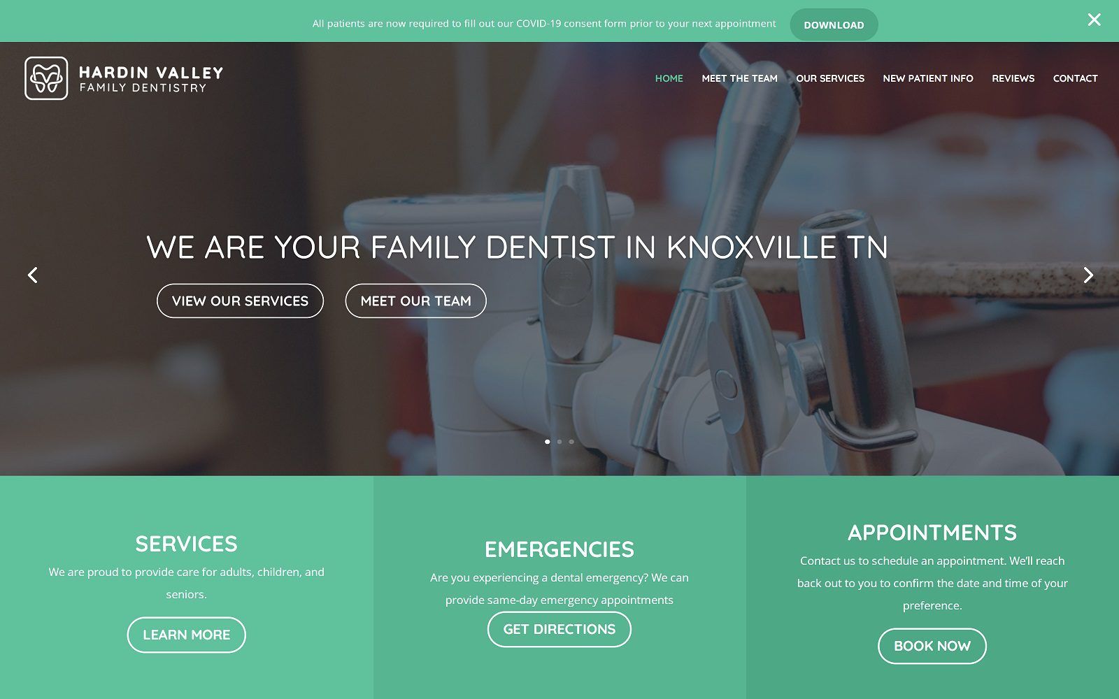 The Screenshot of Hardin Valley Family Dentistry Website