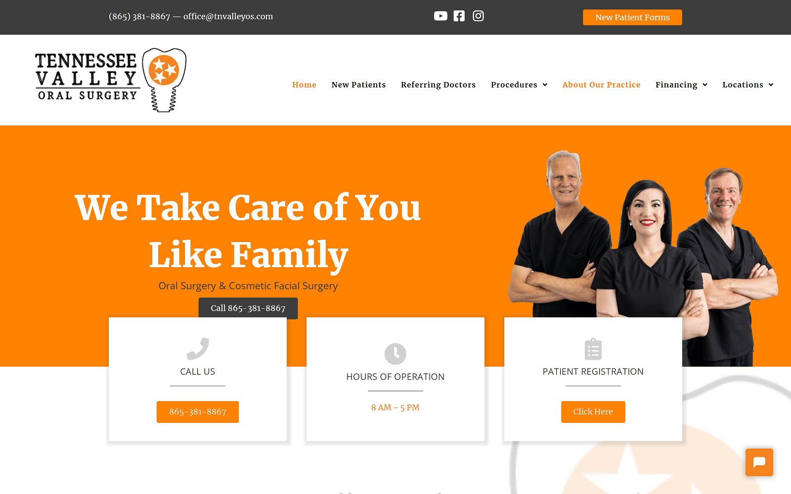 The Screenshot of Tennessee Valley Oral Surgery Website