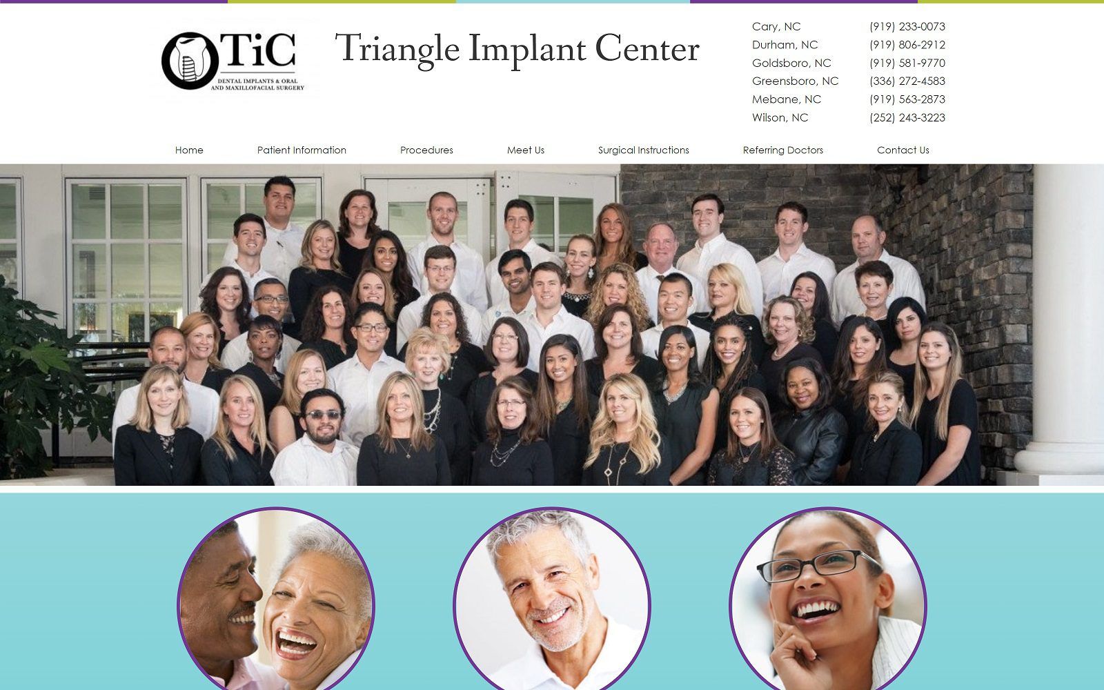 The Screenshot of Triangle Implant Center triangleimplantcenter.com Website