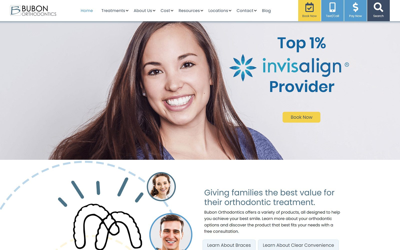 The Screenshot of Bubon Orthodontics Website