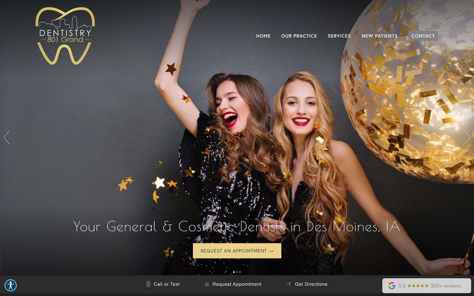 The screenshot of dentistry 801 grand website