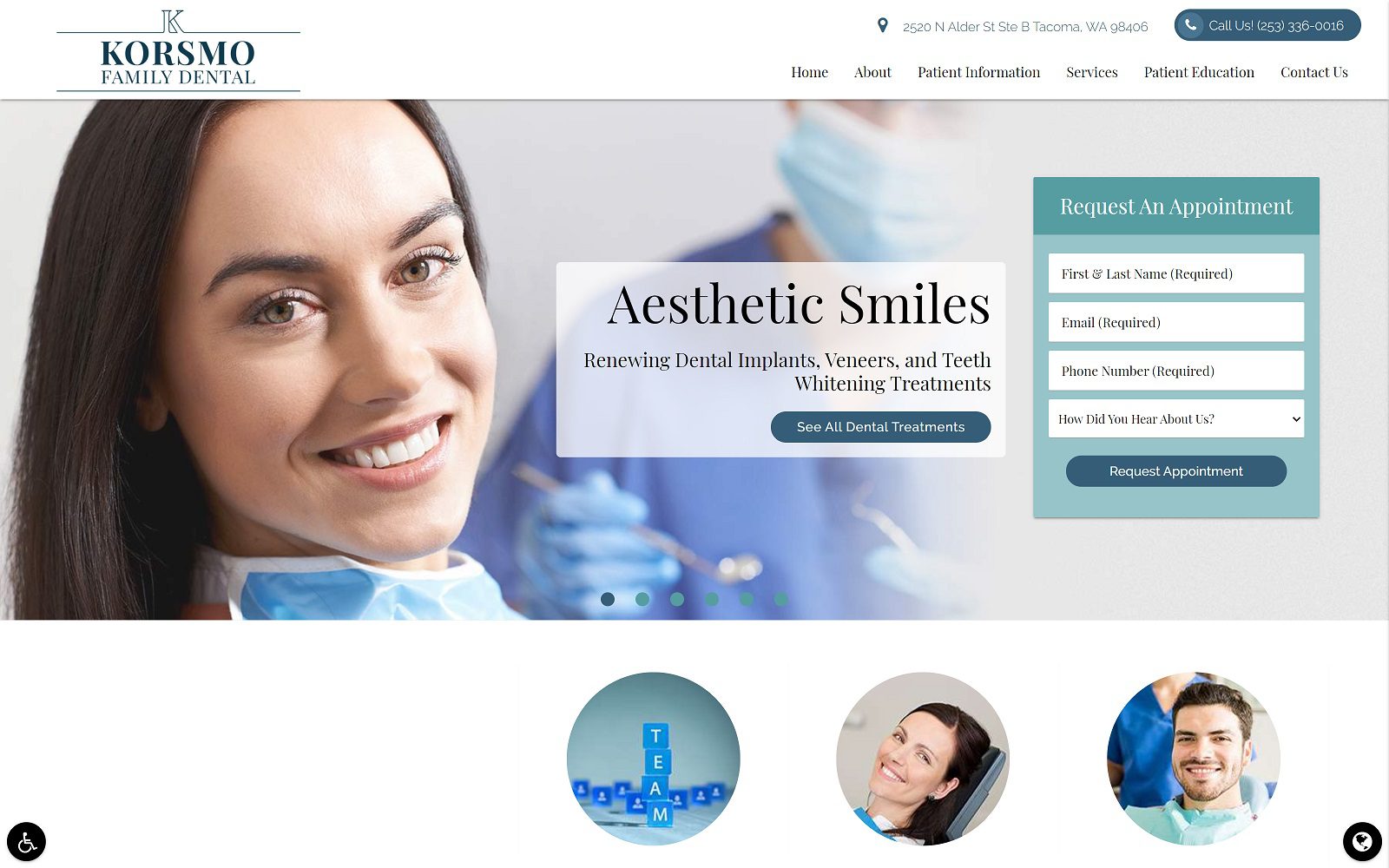 The Screenshot of Korsmo Family Dental Website
