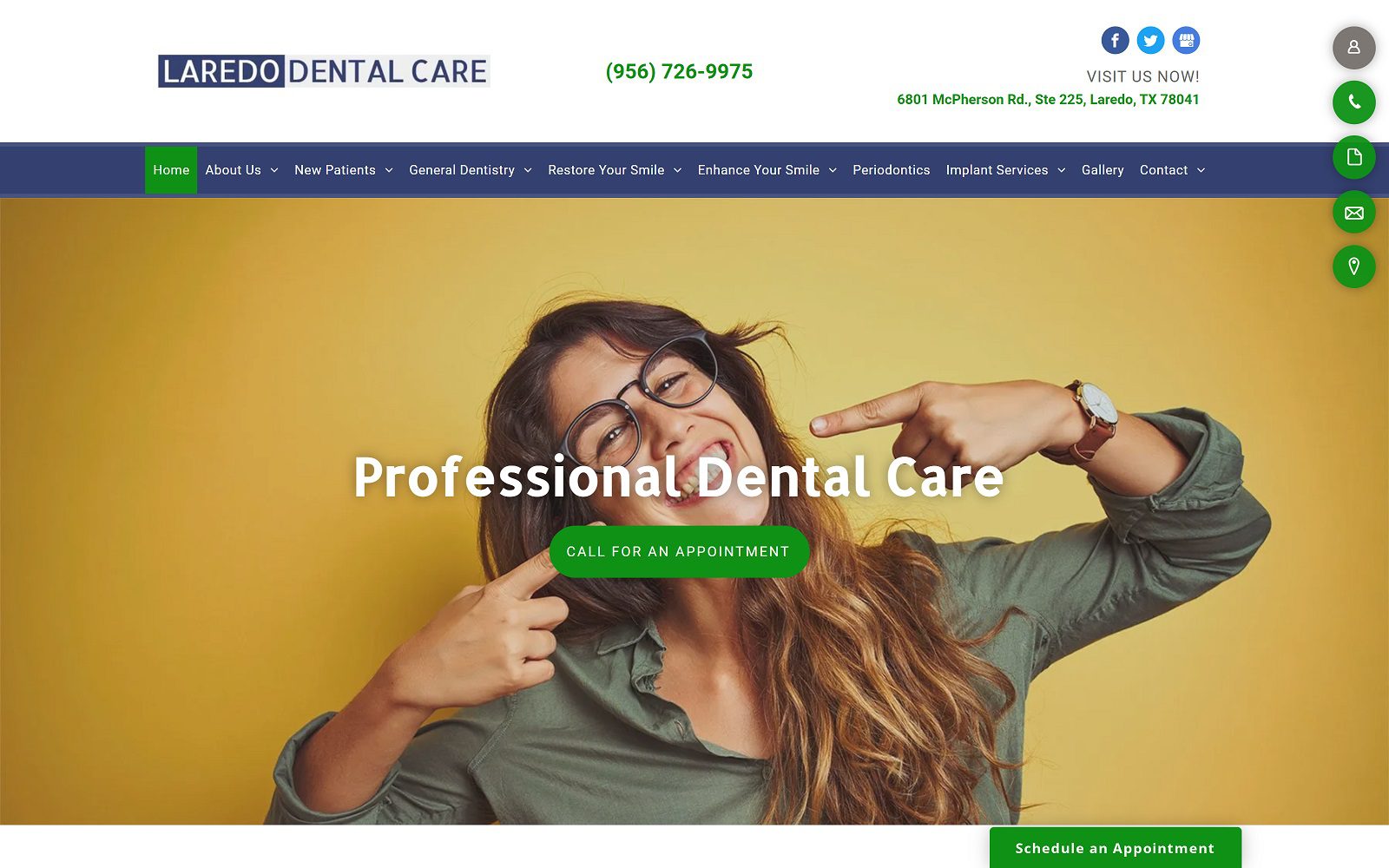 The screenshot of laredo dental care dr. Jose manuel gonzalez, jr website