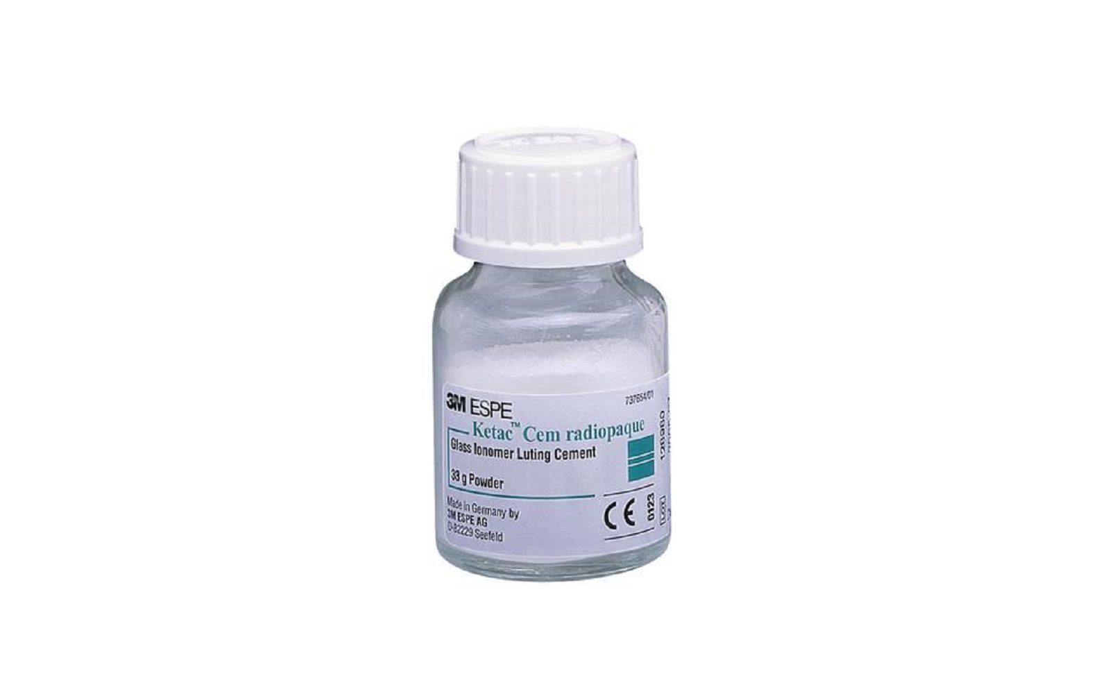 Ketac™ Cem Radiopaque Permanent Glass Ionomer Luting Cement Powder Refill, 33 g Bottle
