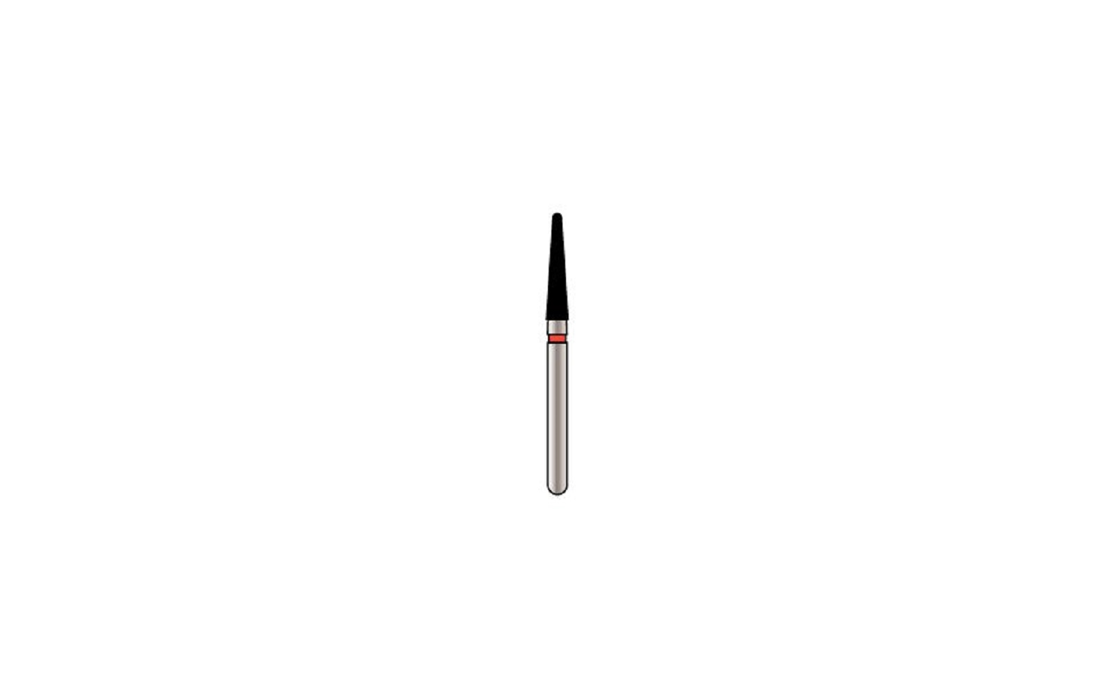 Alpen® x1 Single Use Diamond Burs – FG, 25/Pkg - Super Coarse, Black, Tapered Round End, # 856L, 1.8 mm Diameter, 9.0 mm Length