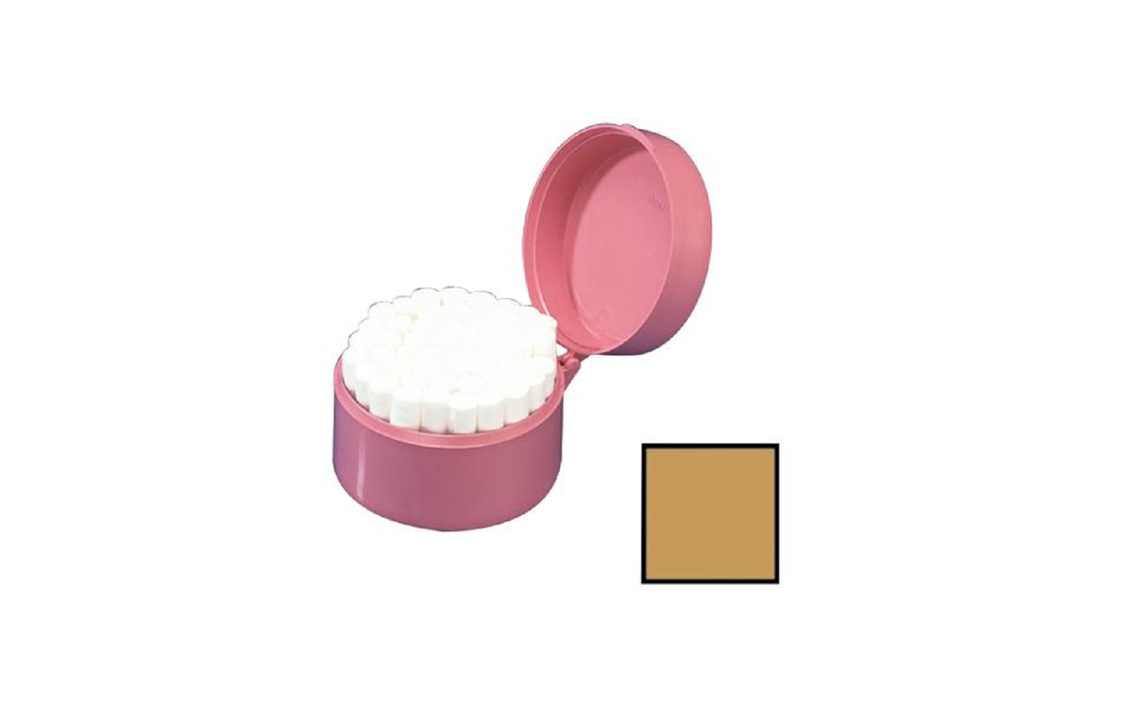 Cotton roll holders/storage – round, plastic with lid white