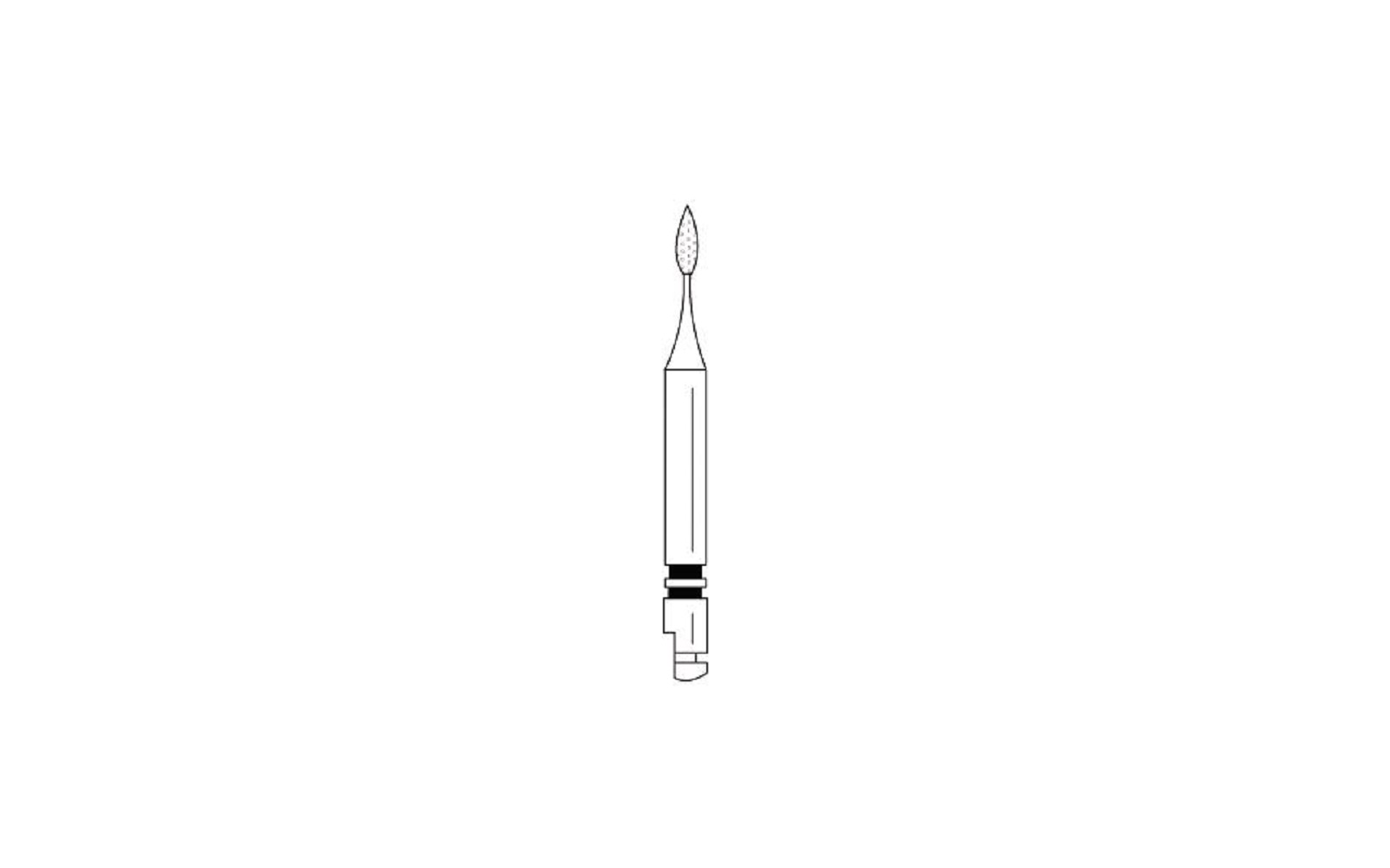 Two Striper® Endo Diamond Burs – RA, Coarse, Green, 1/Pkg - Flame, # 291.4 RA, 1.2 mm Diameter, 4.0 mm Length