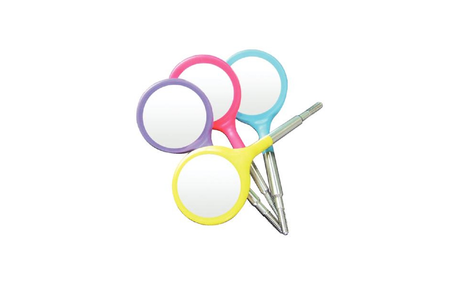 Crystal hd™ double sided mouth mirror heads, 4/pkg - assorted vibrant