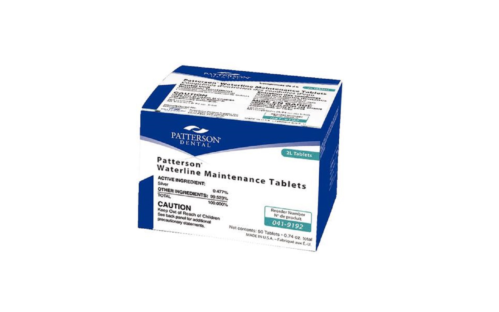 Patterson® Waterline Maintenance Tablets, 50/Pkg - 2 Liter Treatment