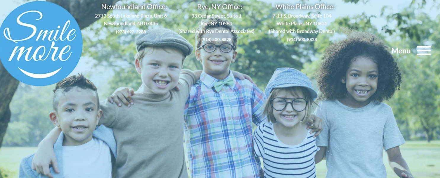A group of children beaming with braces on their teeth