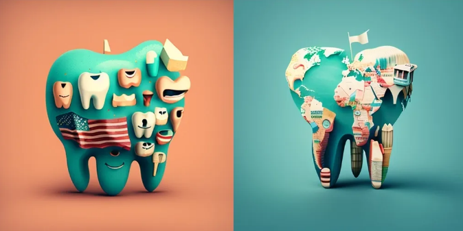 Image of tooth acting as globe