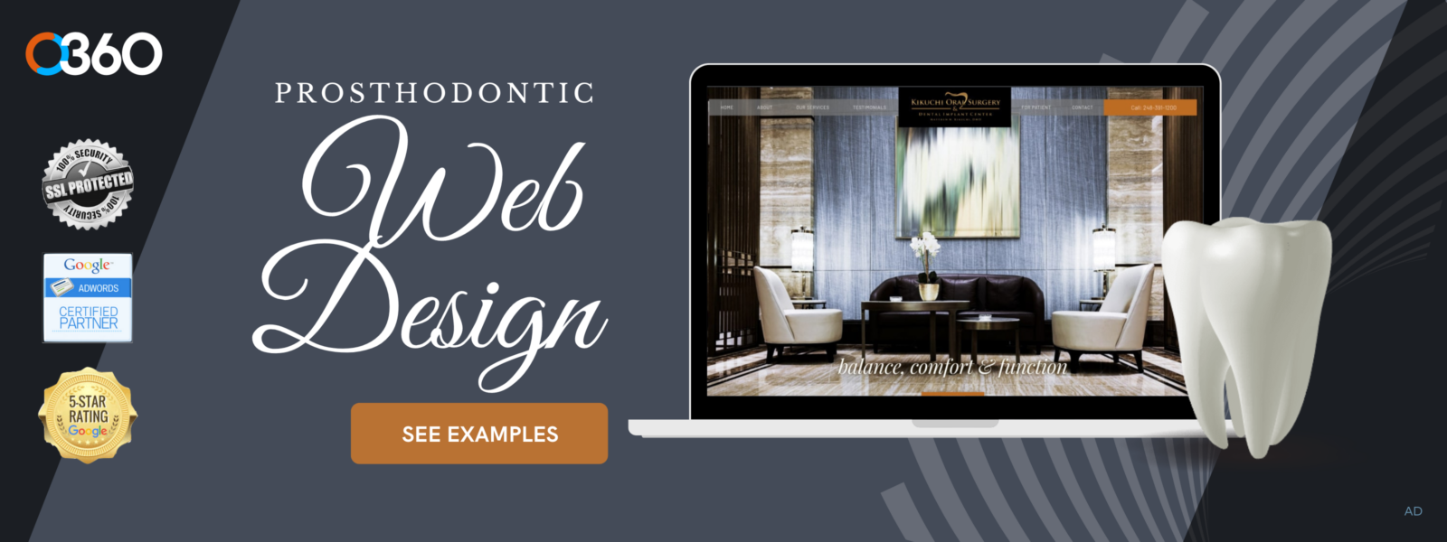 prosthodontist website design ad