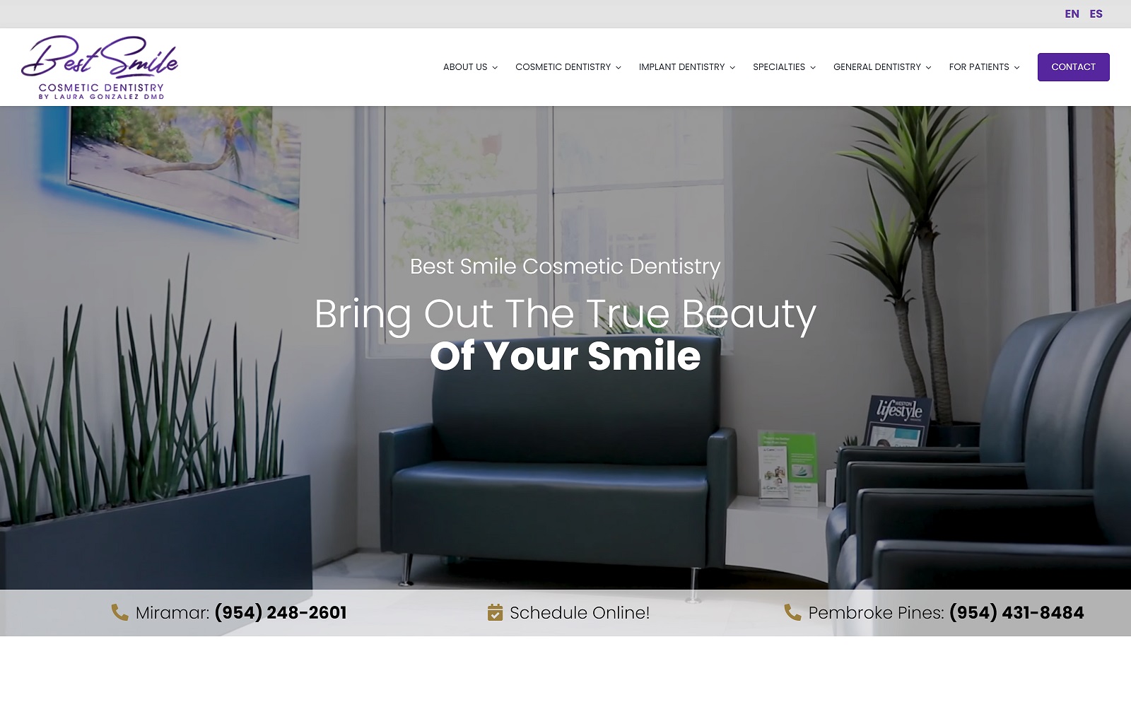 The screenshot of best smile cosmetic dentistry bestsmile. Us dr. Laura gonzalez website