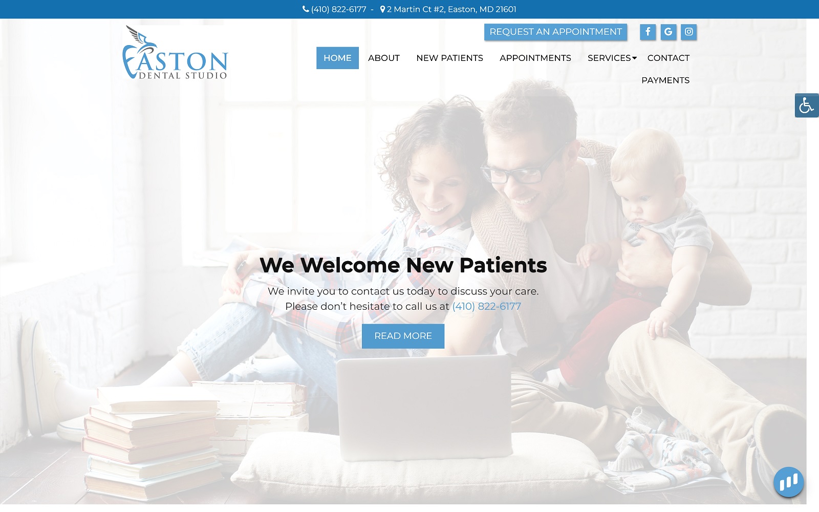 eastondentalstudio.com screenshot
