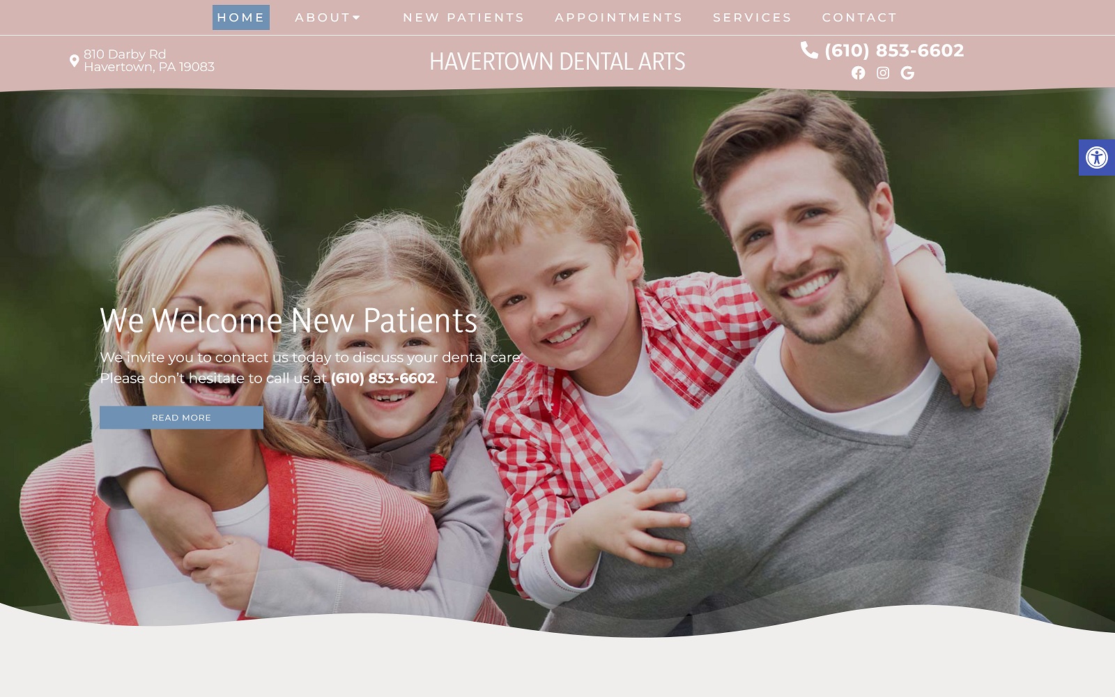 havertowndentalarts.com screenshot
